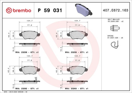Brembo rear brake pad set - pad,