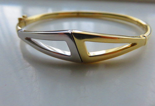 Gold hinged bangle 10mm - gold, band