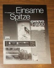 Rare Advertising ONKYO INTEGRA T-9900 HiFi Quartz Synthesizer FM Tuner 1985