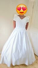 Original Vintage Ronald Joyce Dante Silk Off Shoulder Wedding Dress Size 12