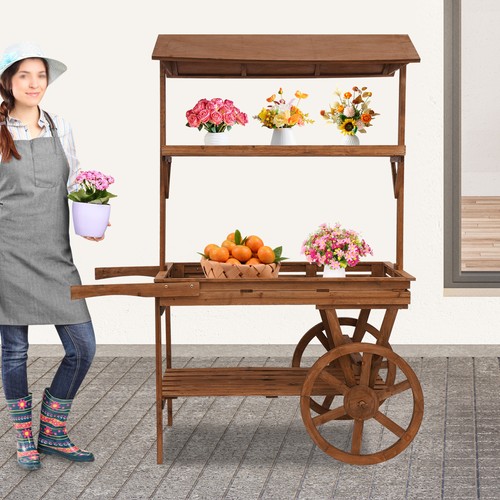 Wood tier rolling cart - 3,