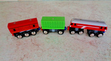 ELC Wooden Train Engine and two carriages for use with wooden train track used