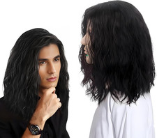 Mens Black Wig Mid Length