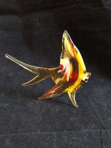 Glass fish ornament yellow - glass,
