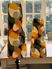 Retro Tall Tapered Cone Lamp Shade Sixties Fabric 60's 70's Vintage Bold Spot