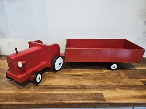 Large vintage wooden tractor - vintage, &