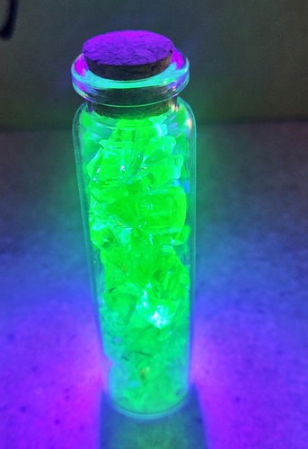 Uranium glass vial crushed - glass,