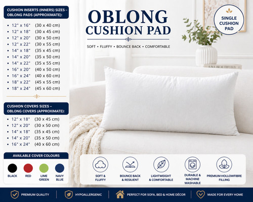 Oblong cushion inserts - oblong,