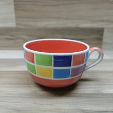 Whittard of Chelsea Multicoloured Squares Large Jumbo Breakfast Cup
