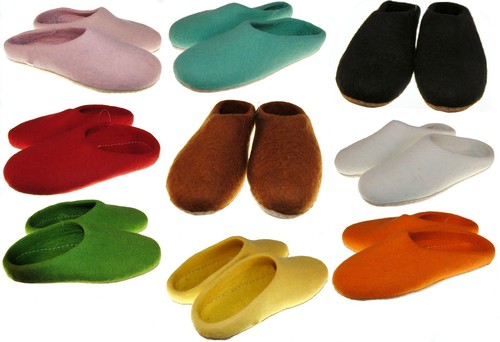 Wool felt slippers nepal - felt,