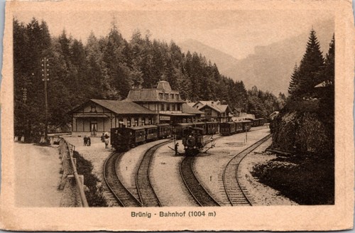 Postcard brünig bahnhof swiss - brünig,