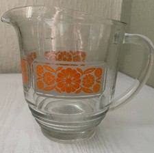 Vintage Glass Water Jug Orange
