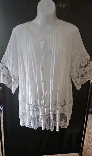 Denim white lace tiered - 24/7,