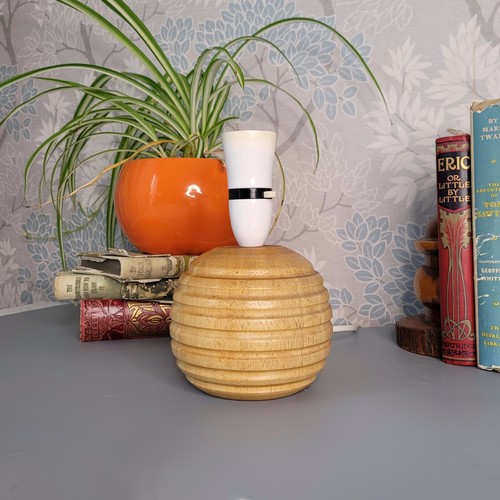 Vintage turned wood beehive - turned,