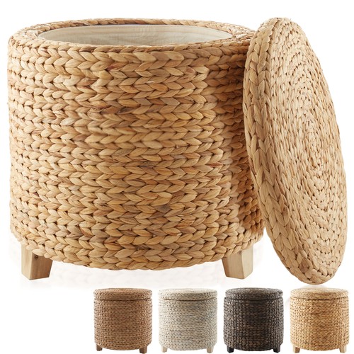 Round storage ottoman - storage,