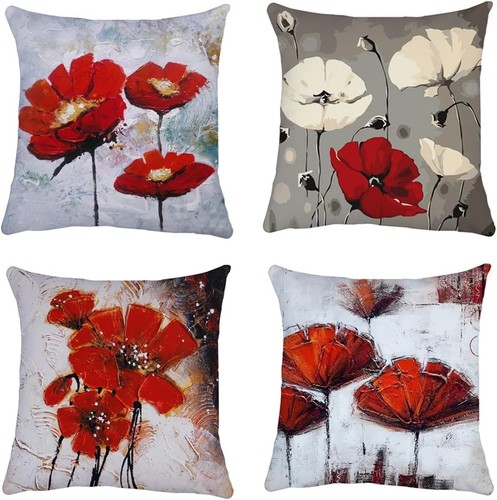 Poppy cushion covers floral - covers,