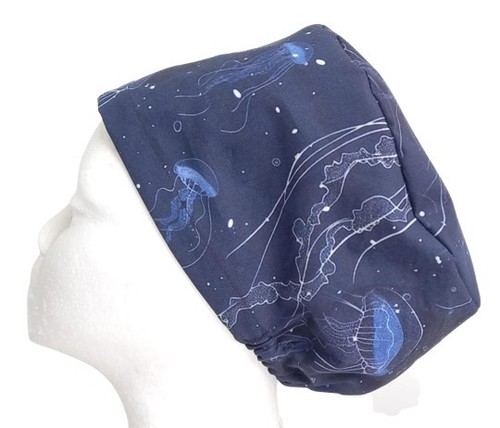 Jellyfish navy scrub - jellyfish, cap