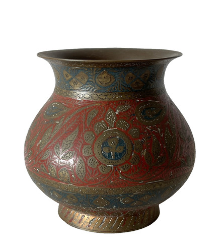Vintage indian brass vase - vintage,