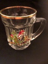 Vintage fox hunting glass beer