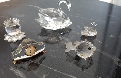 Swarovski bundle two swans - swarovski,