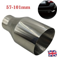 4" Slash Cut Sports Exhaust Tail Pipe Silver Stainless Steel 304 Single Skin UK