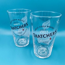 THATCHERS Pint Glass x 2  SOMERSET CIDER Pub Issue AUTH Branded Collectable