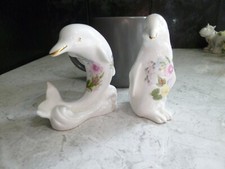 AYNSLEY PENGUIN AND DOLPHIN BONE CHINA VGC