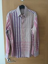Mens Poggianti 1958 Striped Lilac/Pink 100% Cotton Shirt Made In Italy Size L