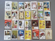 Adverts 1950s magazine Art Cadbury’s Martini Biro Brylcreem Bundle 28x Vintage