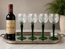 4x Vintage Emerald Green Stem