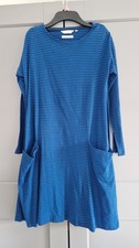 Seasalt Millpool tunic Dress Blue/black Stripe 10 Pockets Lagenlook loose fit