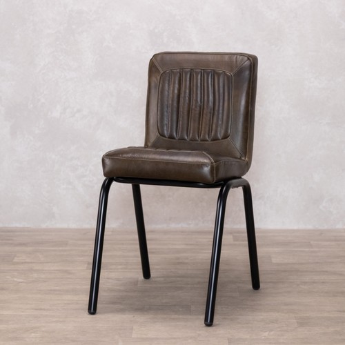 Deep olive leather dining - olive,