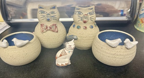 Vintage studio pottery cat - vintage, &