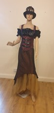 Steampunk Ladies Fancy Dress 1920s Victorian gothic Sci-fi Womens Adults Costume
