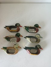 Vintage Handpainted Duck Napkin Ring Holders - 6 x Napkin Rings