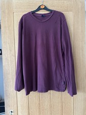 mens long sleeve burgundy top size large autumn winter christmas clothing
