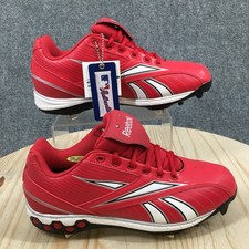 Reebok Shoes Mens 8 Hexride Baseball Metal Cleats Sneakers Red Lace Up Low NEW