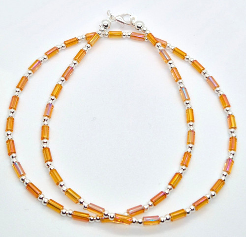 Orange beaded crystal - orange,