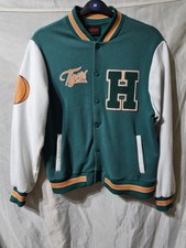 Stranger Things Hawkins Tigers Varsity Bomber Jacket Primark Green Size XS