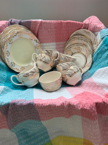 Tea set vintage meakin gold - tea,