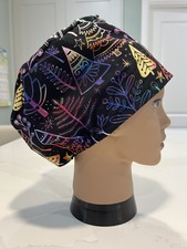 Stained Glass Christmas Trees Xmas Cotton theatre scrub hat/cap-gift/nurse/satin