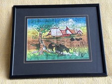 Vintage Framed Signed Batik