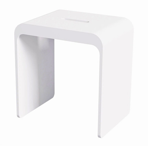 White stone shower stool - shower,