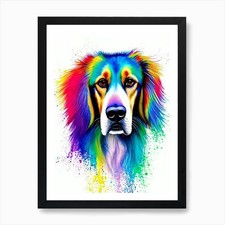 Saluki rainbow oil - oil, painting
