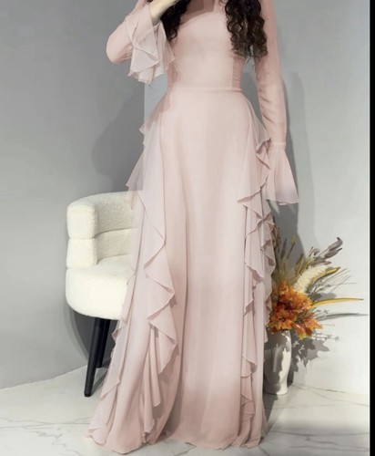 Blush pink ruffle - pink, maxi