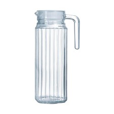 1L Clear Glass Fridge Jug Durable Glass Juice Beverage Water Pitcher with Lid