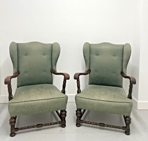 Pair solid oak 1960s danish - pair,