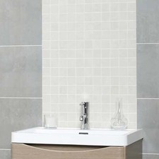 White Pure Stone Saint Porcelain Mosaic Shower Tile Kitchen Splashback 300x300mm