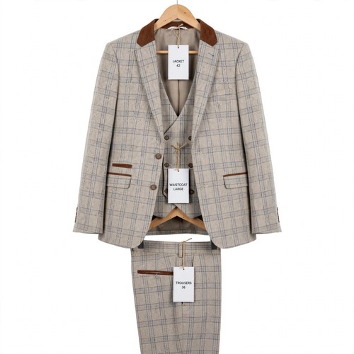Men piece tweed check - tweed, suit