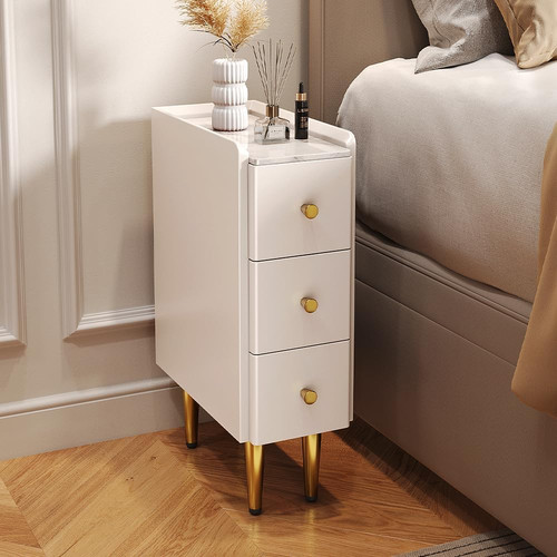 Narrow white nightstand - narrow,